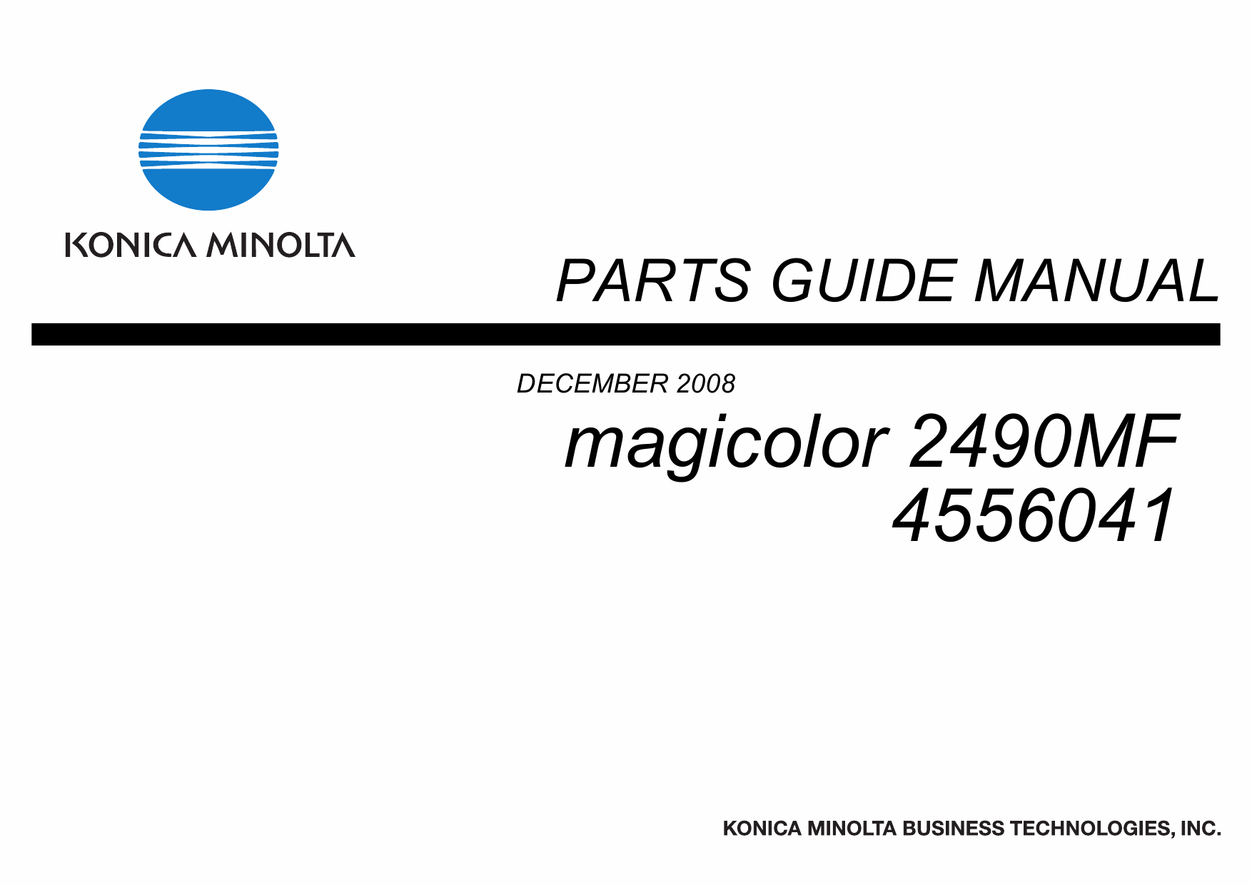 Konica-Minolta magicolor 2490MF 4556041 Parts Manual-1